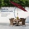 Best Choice Products 10ft Outdoor Woodgrain Pattern Steel Market Patio Umbrella w/ Crank, Tilt